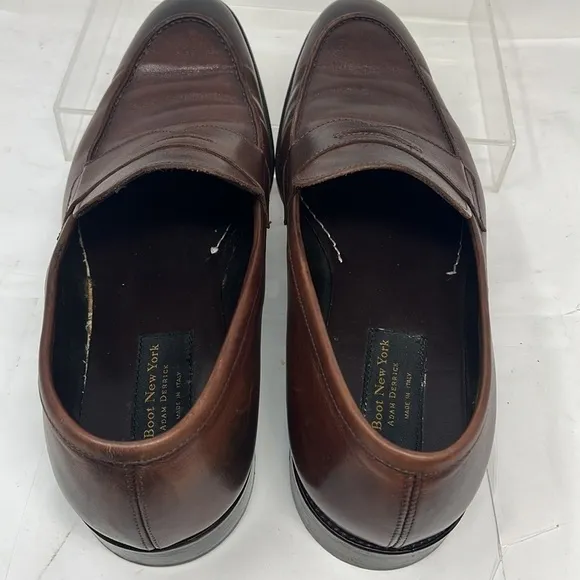 To Boot New York Sz 15 Slip On Oiled Brown Leather Slip On Loafer Shoes