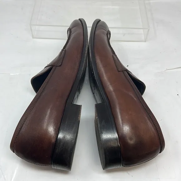 To Boot New York Sz 15 Slip On Oiled Brown Leather Slip On Loafer Shoes