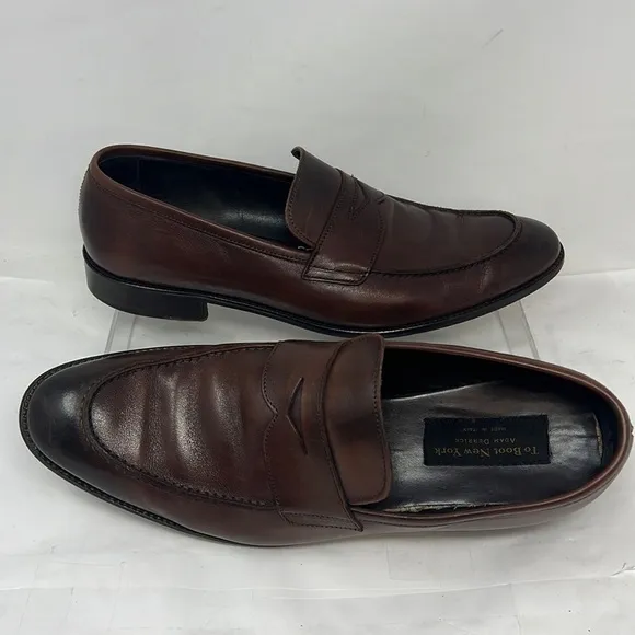 To Boot New York Sz 15 Slip On Oiled Brown Leather Slip On Loafer Shoes
