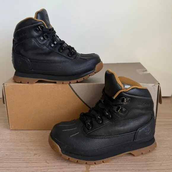 Toddler Timberland Euro Hiker Shell Toe Black/Gum Boots- SZ 13 C