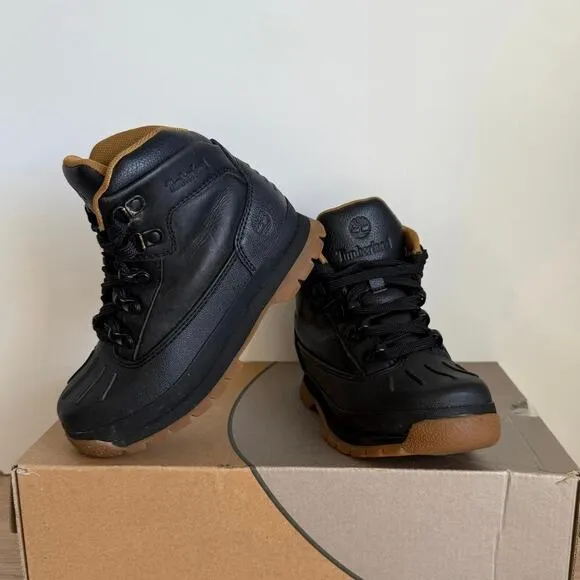 Toddler Timberland Euro Hiker Shell Toe Black/Gum Boots- SZ 13 C