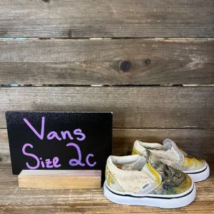 Toddler Vans Van Gogh Museum Skull Paint Classic Slip On Shoes Sneakers Size 2 C