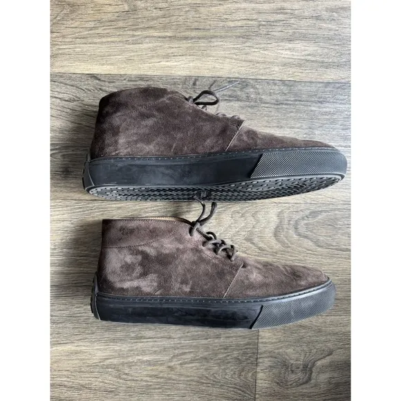 TODS Italy Mens Polacco Chukka Boot Sneaker Brown Suede Leather Shoes Size 8.5