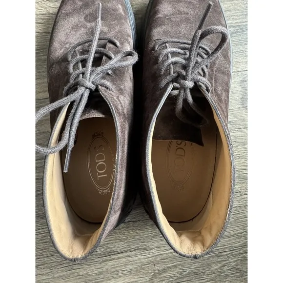 TODS Italy Mens Polacco Chukka Boot Sneaker Brown Suede Leather Shoes Size 8.5