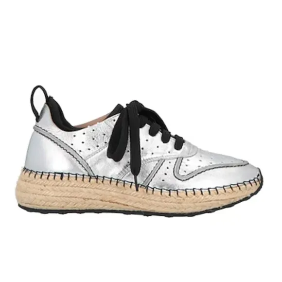 Tods leather espadrille sneaker (silver)