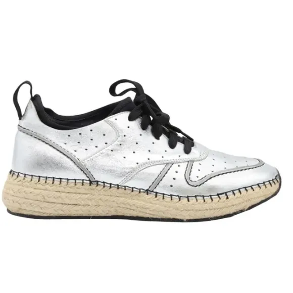 Tods leather espadrille sneaker (silver)