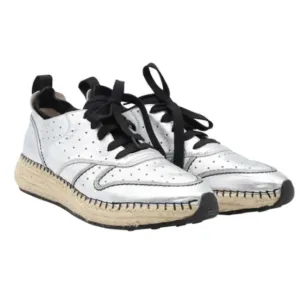 Tods leather espadrille sneaker (silver)