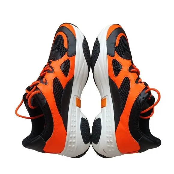 Tod’s Leather/Mesh Active Trainer Sneaker Orange/Black Shoes Men's Sz UK 7  US 8