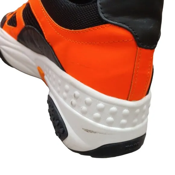 Tod’s Leather/Mesh Active Trainer Sneaker Orange/Black Shoes Men's Sz UK 7  US 8