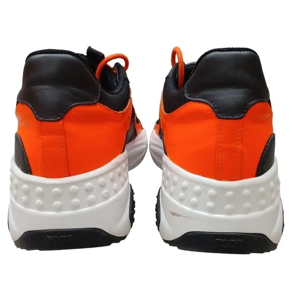 Tod’s Leather/Mesh Active Trainer Sneaker Orange/Black Shoes Men's Sz UK 7  US 8