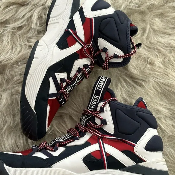 Tommy Hilfiger Dro Sneakers Men’s SZ 11 Dark Blue Red White Excellent condition