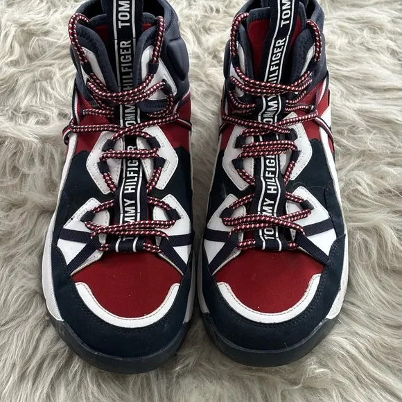 Tommy Hilfiger Dro Sneakers Men’s SZ 11 Dark Blue Red White Excellent condition