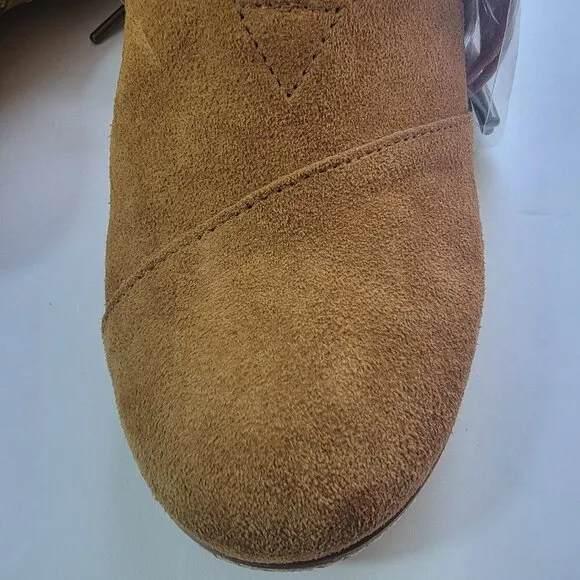 Toms Shoes } Womens Ankle Boots Wedges Faux Fur Lined Size 10