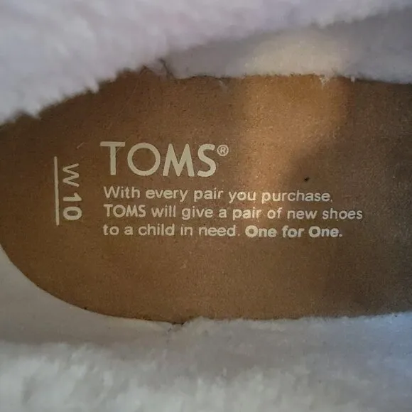 Toms Shoes } Womens Ankle Boots Wedges Faux Fur Lined Size 10