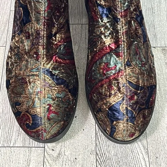 Toni Pons Finley Crushed Velvet Paisley Ankle Boots Shoes Women's 6.5 Booties