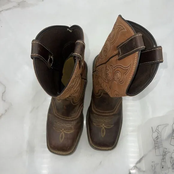 Tony Lama Boots Mens Size 8.5D Brown Leather Junction Soft Toe Work Shoes