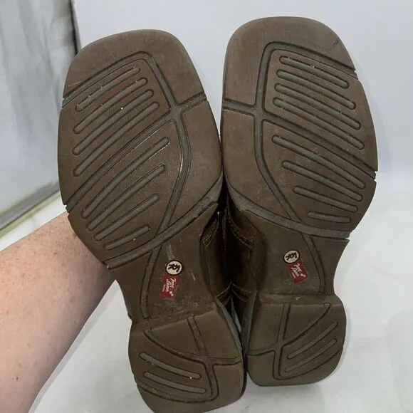 Tony Lama Boots Mens Size 8.5D Brown Leather Junction Soft Toe Work Shoes