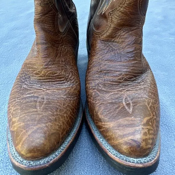 Tony Lama Krauss Tan Leather Cowboy Boots Western Mens Size 8.5D Brown 7950 USA