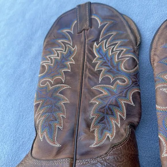 Tony Lama Krauss Tan Leather Cowboy Boots Western Mens Size 8.5D Brown 7950 USA