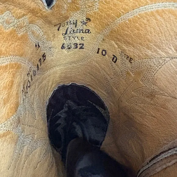 Tony Lama Mens Brown Leather Boots Sz 10D Western Cowboy Almond Toe Yellowstone