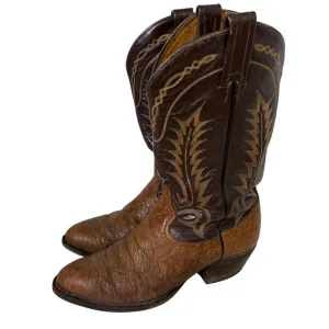 Tony Lama Mens Brown Leather Boots Sz 10D Western Cowboy Almond Toe Yellowstone