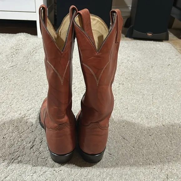Tony Lama Men's Cognac Leather Cowboy Western Boots Size 8 EE (style 5084) VGUC