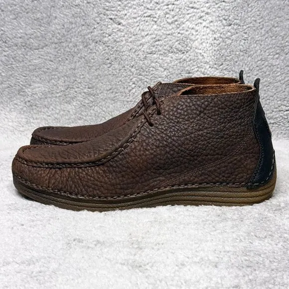 Tony Lama Mens Size 11.5 Chukka Boots Brown Leather Moc Toe Lace Up CAV0902