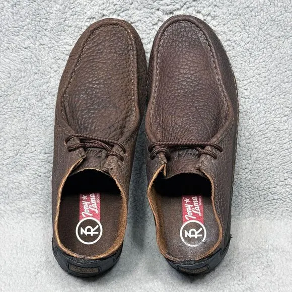 Tony Lama Mens Size 11.5 Chukka Boots Brown Leather Moc Toe Lace Up CAV0902