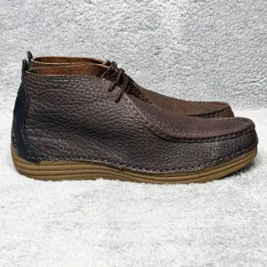 Tony Lama Mens Size 11.5 Chukka Boots Brown Leather Moc Toe Lace Up CAV0902