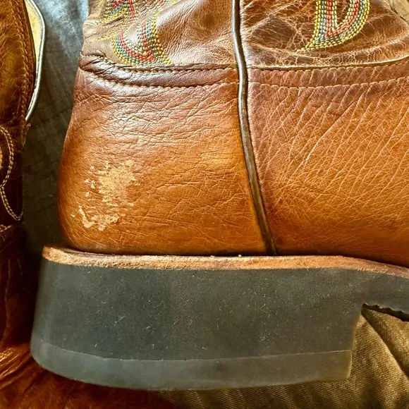 Tony Lama Ostrich Leg (smooth) Square Toe Western Boots