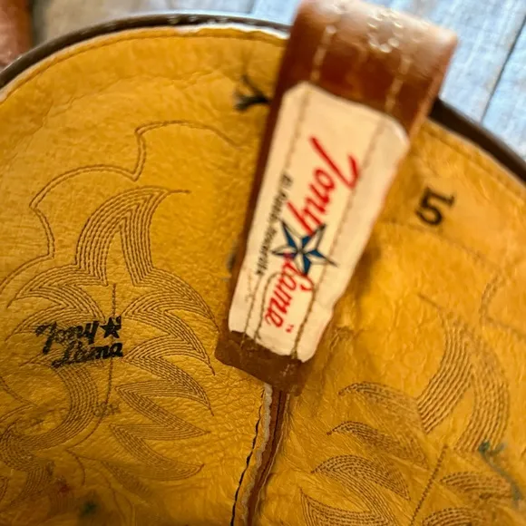 Tony Lama Ostrich Leg (smooth) Square Toe Western Boots
