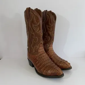 Tony Lama Royal Hornback Caiman Alligator Boots Mens 10 D Brown CZ1010 Exotic