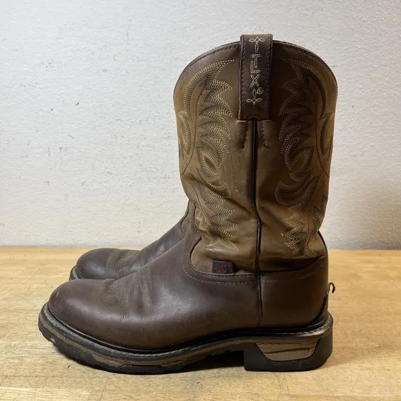 Tony Lama TLX Boots TW1007 Mens Size 10.5 D Brown Leather Soft Toe Western