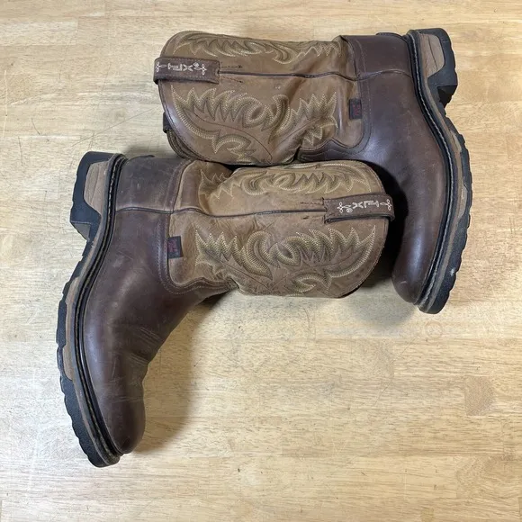 Tony Lama TLX Boots TW1007 Mens Size 10.5 D Brown Leather Soft Toe Western