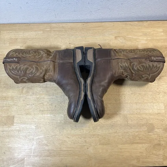 Tony Lama TLX Boots TW1007 Mens Size 10.5 D Brown Leather Soft Toe Western