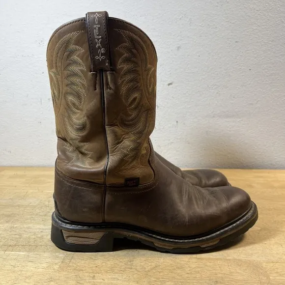 Tony Lama TLX Boots TW1007 Mens Size 10.5 D Brown Leather Soft Toe Western