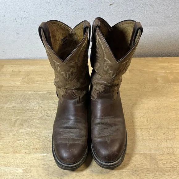 Tony Lama TLX Boots TW1007 Mens Size 10.5 D Brown Leather Soft Toe Western