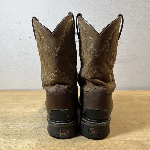 Tony Lama TLX Boots TW1007 Mens Size 10.5 D Brown Leather Soft Toe Western