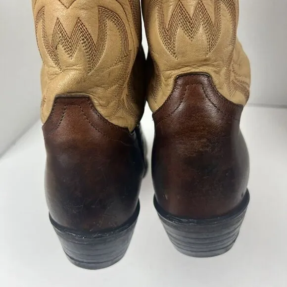 Tony Lama Western Slip On Embroidered Leather Cowboy Boots Men’s Size 8.5 D