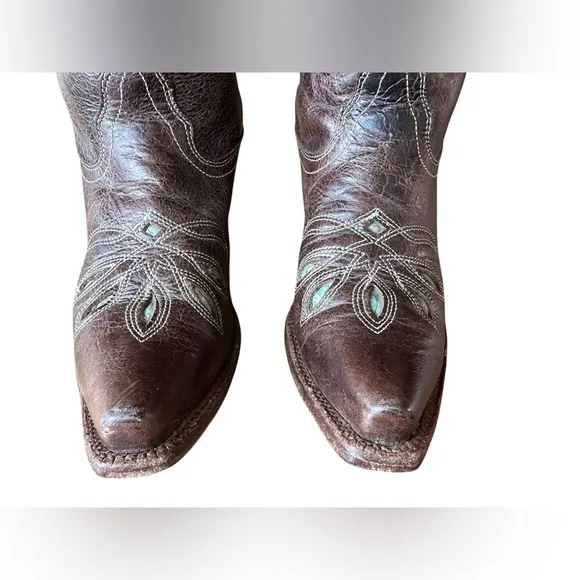 Tony Lama Womens VF6015 Rancho Brown Snip Toe Western Cowgirl Boots Size 6.5B