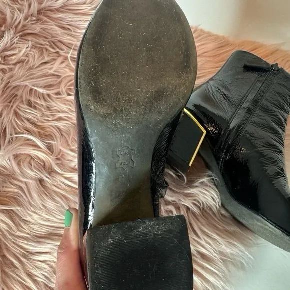 Tory Burch Juliana Patent Leather Boots Black Size 6