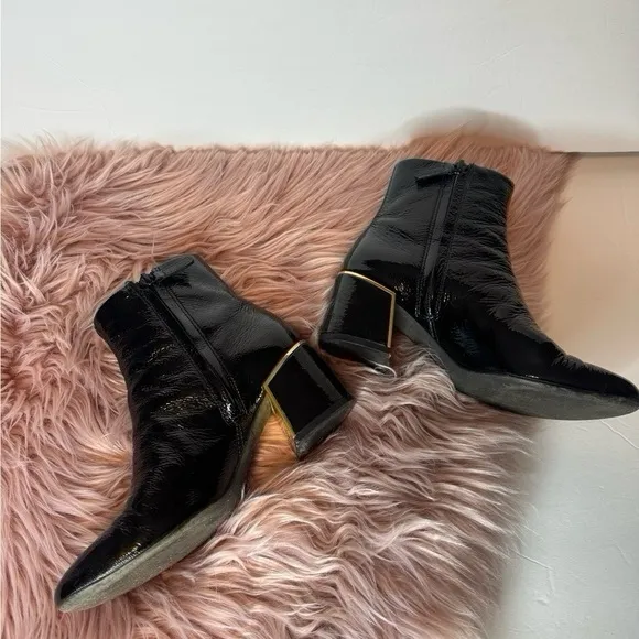 Tory Burch Juliana Patent Leather Boots Black Size 6
