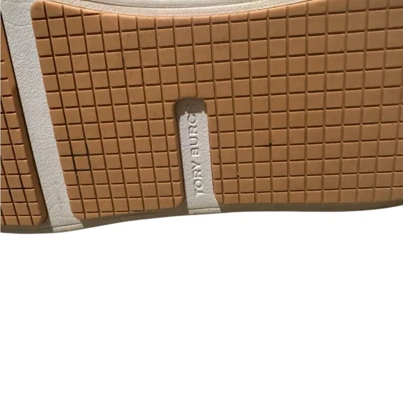 Tory Burch Ladybug Platform White and Mermaid Sneakers with Iridescent Detail