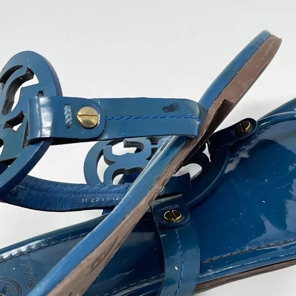 Tory Burch Miller Sandals Blue-Green Flip-Flops Shoes Size 10