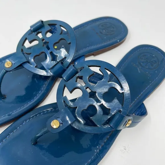 Tory Burch Miller Sandals Blue-Green Flip-Flops Shoes Size 10