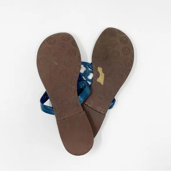 Tory Burch Miller Sandals Blue-Green Flip-Flops Shoes Size 10