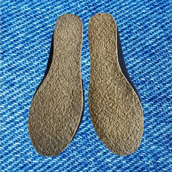 TORY BURCH NAVY BLUE NEW BOX SHOES LAMB FUR LOGO BILLY SLIPPERS 5