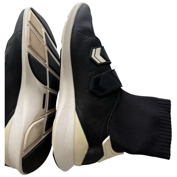 Tory Burch Sport Womens Chevron Strap Leather High Top Sock Sneakers Size 10.5