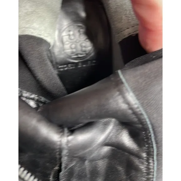 TORY BURCH SUADE LEATHER BLACK KNEE HIGH BOOTS SIZE 7.5 M