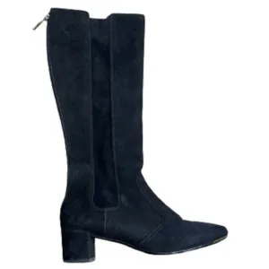 TORY BURCH SUADE LEATHER BLACK KNEE HIGH BOOTS SIZE 7.5 M